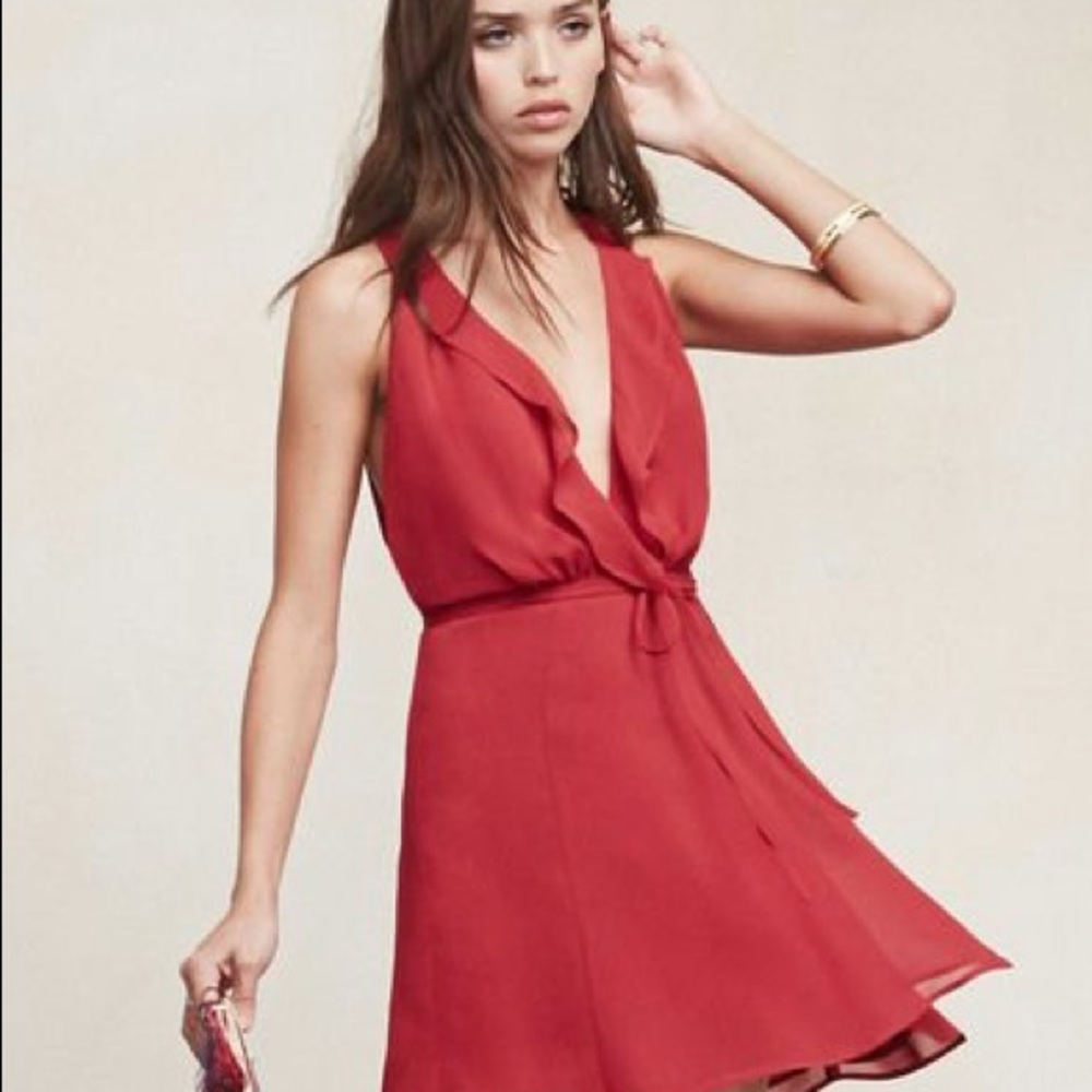 Reformation Hali Dress in Red